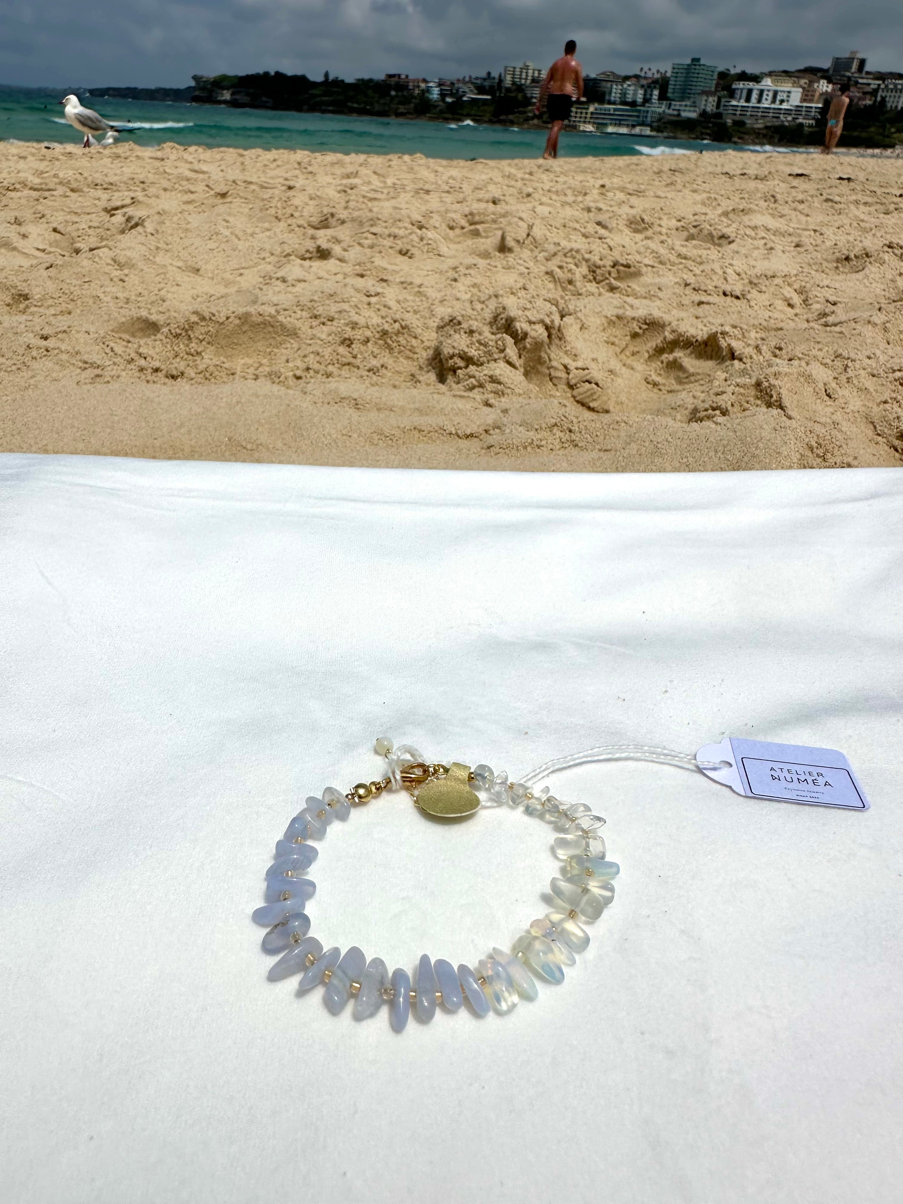 Seagrass Blue Agate & Opalite M Bracelet