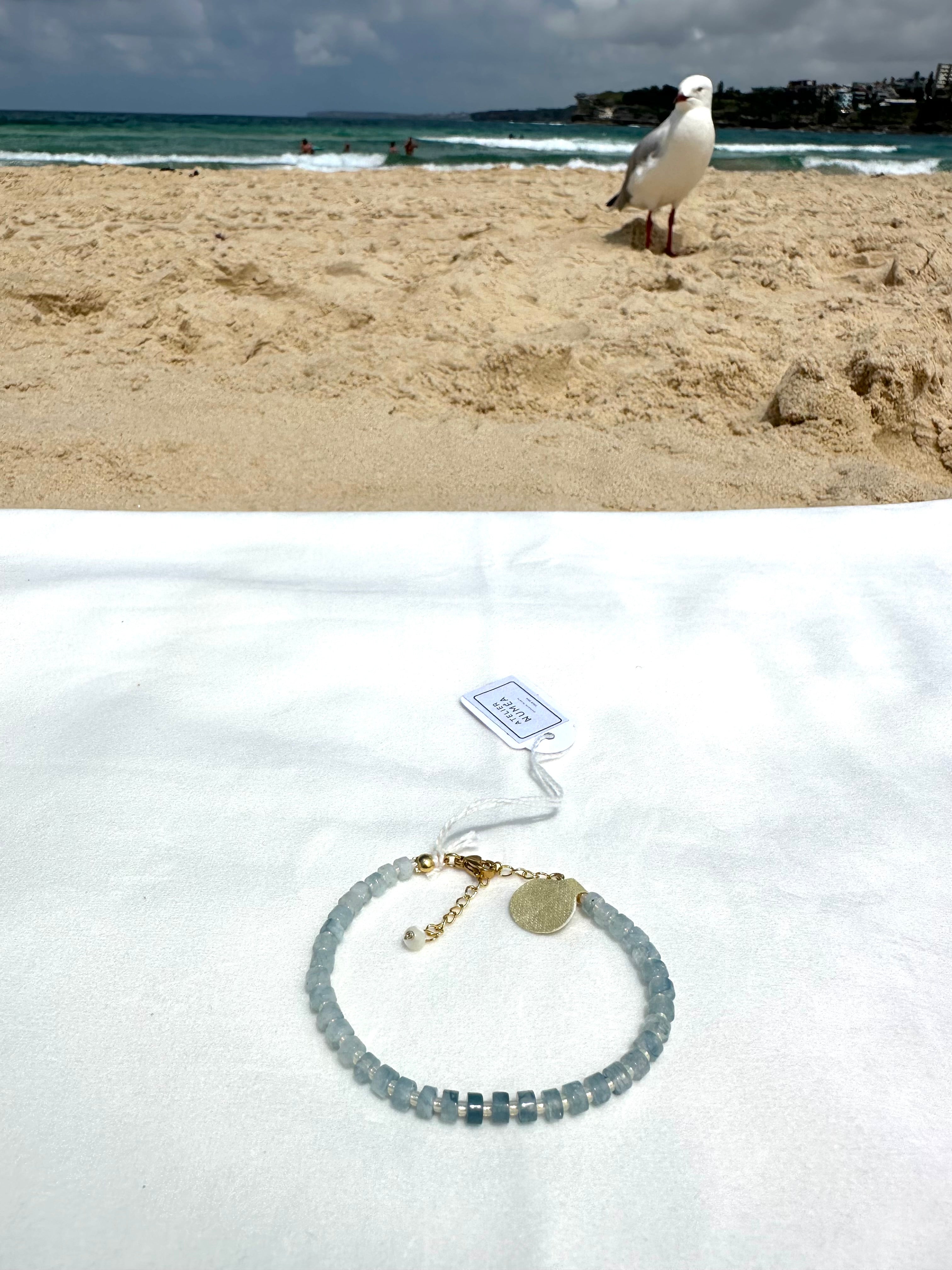 Coral Aquamarine Bracelet