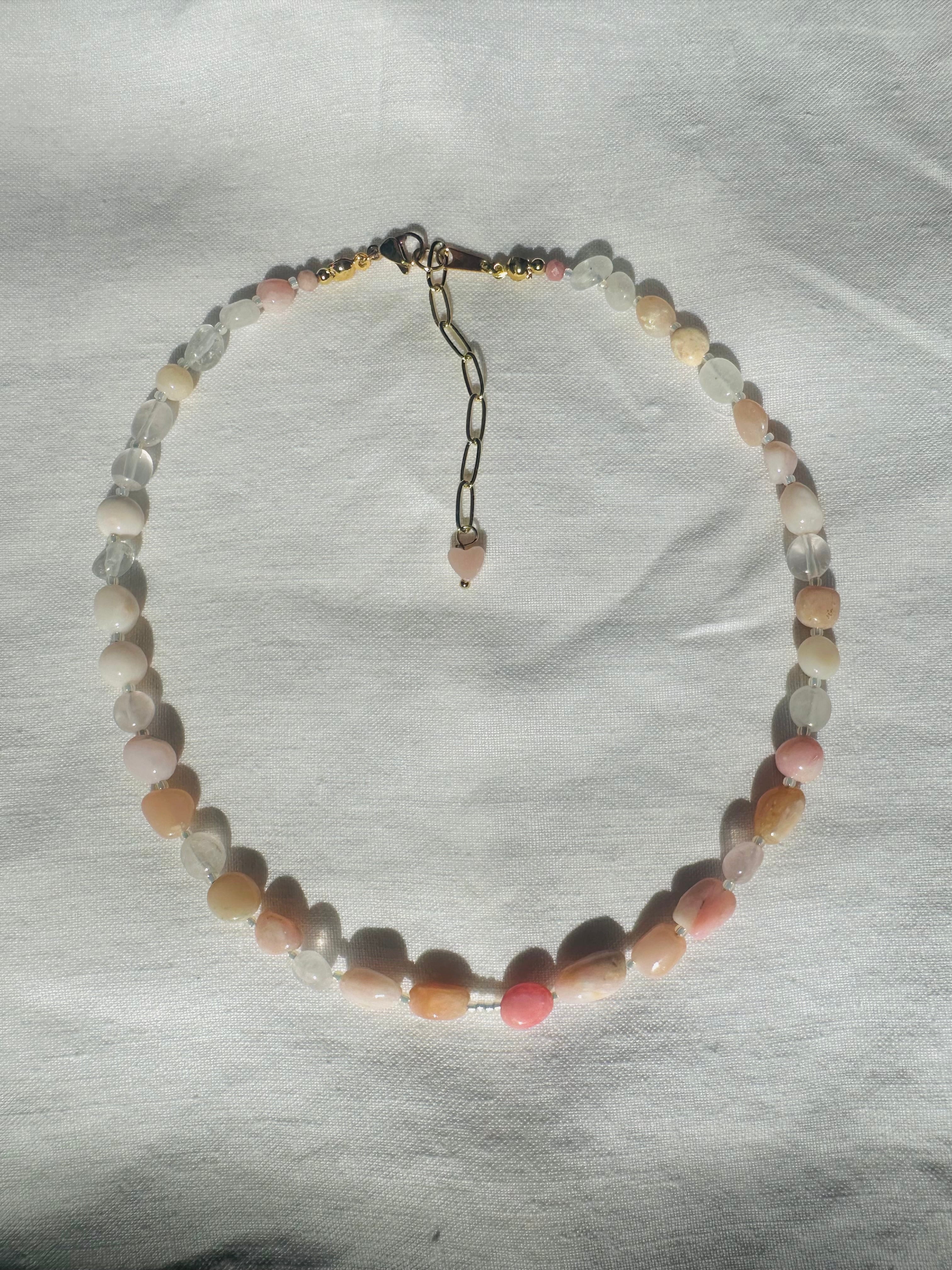 Clouds Pink Opal Necklace