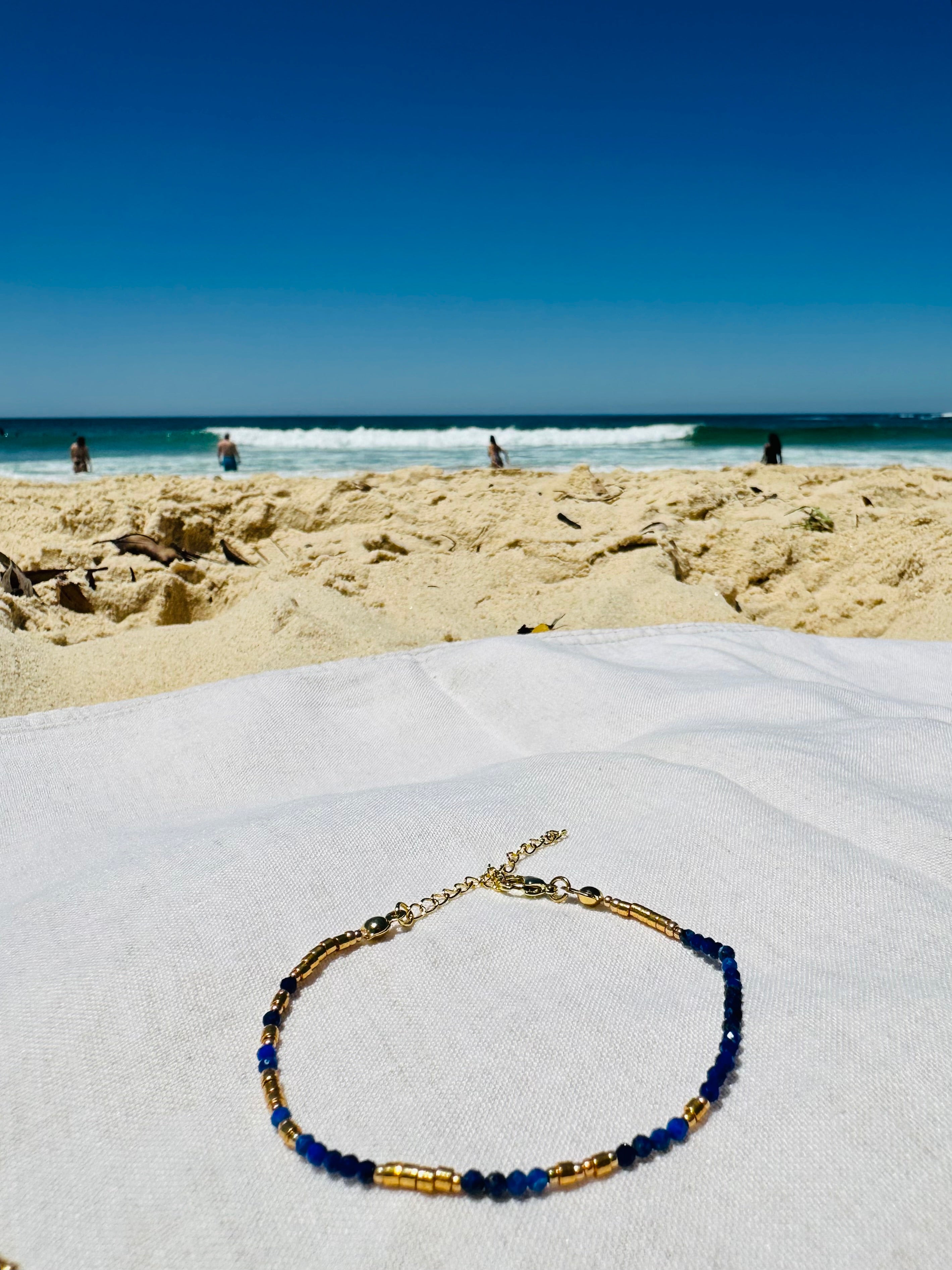 "Ice Cream Toppings - Dark Blue Lapis" Bracelet