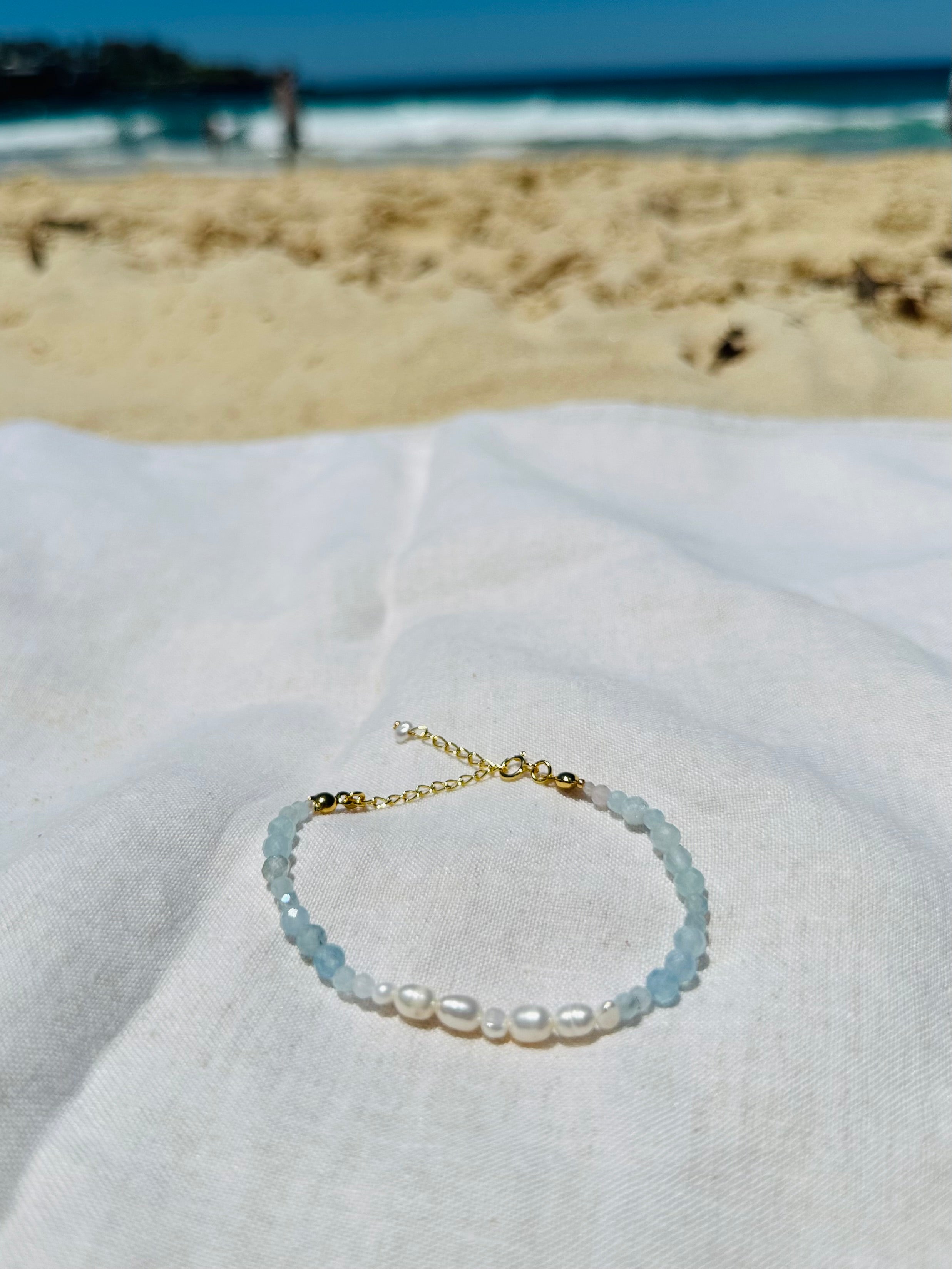 "Moonlight - Aquamarine" Bracelet