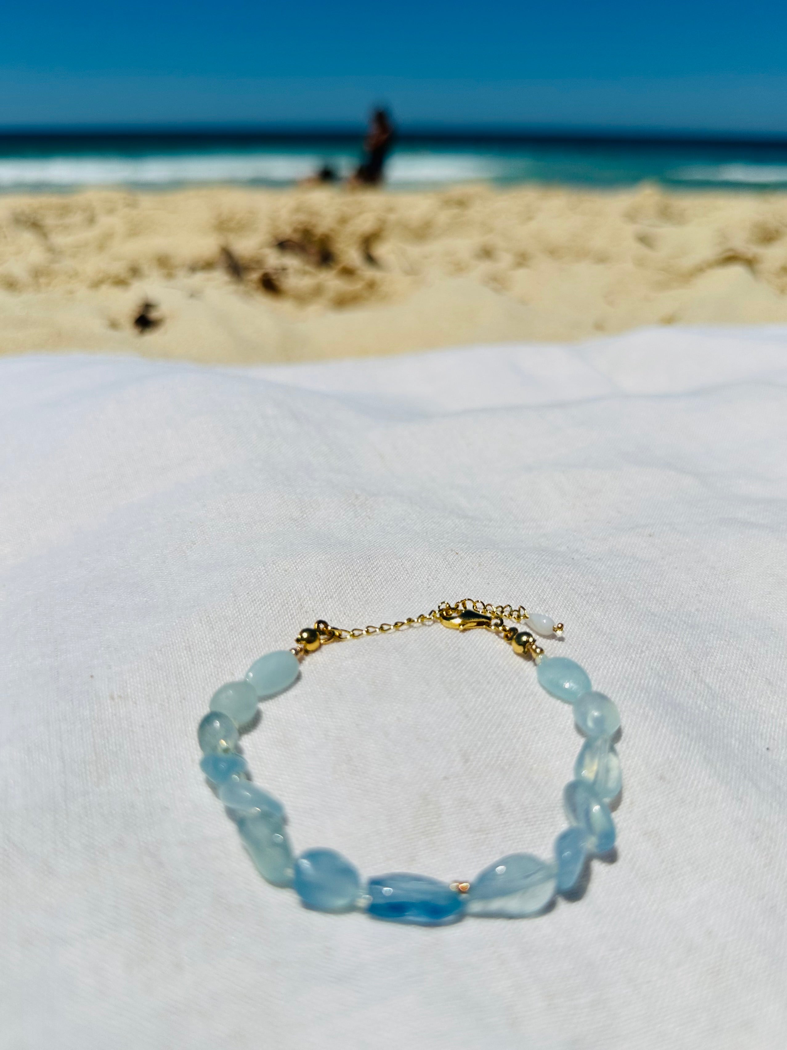 "Sunset Clouds - Blue Aquamarine" Bracelet